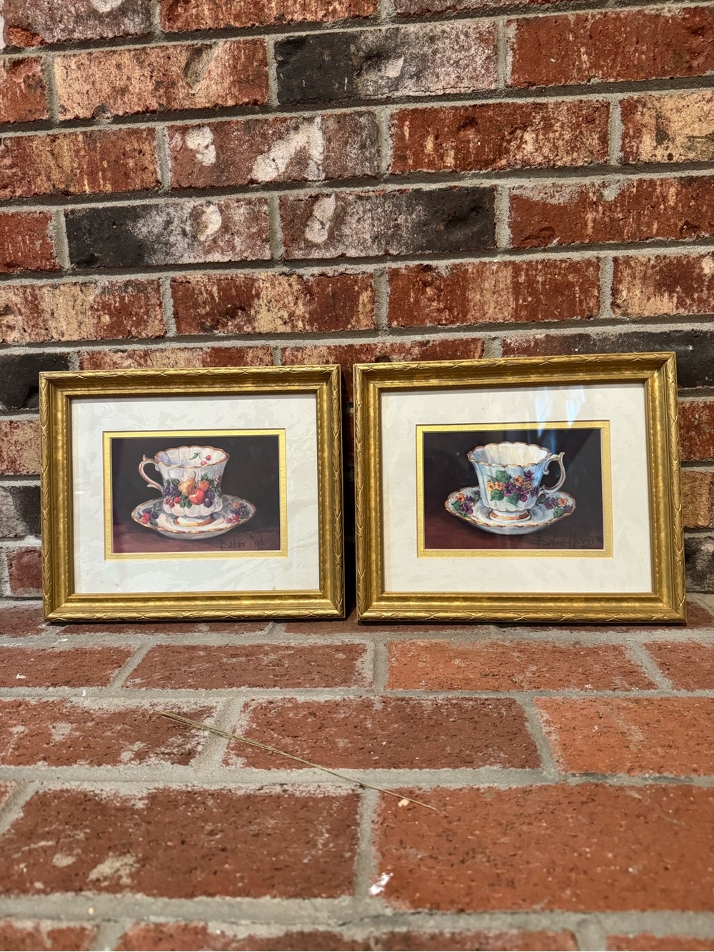 2pc. Barbara Mock Framed teacup prints
